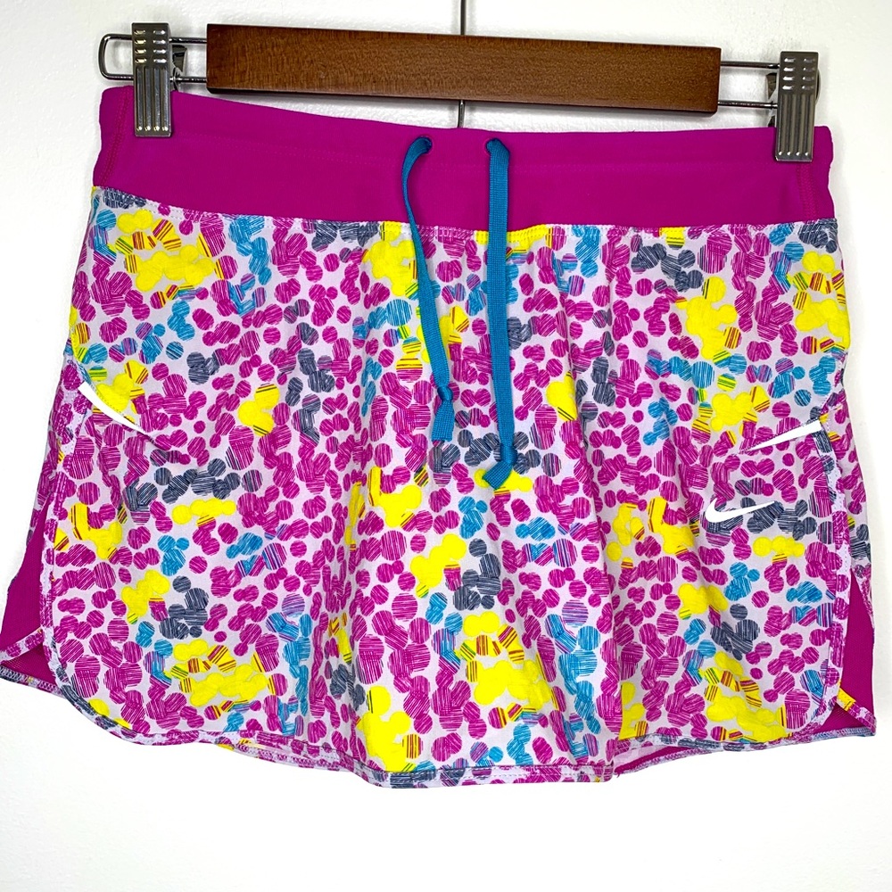 Nike Dri Fit Womens XS Tennis Skirt Pink Multi Bubble Pattern